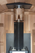 Load image into Gallery viewer, Deluxe 6 Person Woodfired Cedar Barrel Sauna
