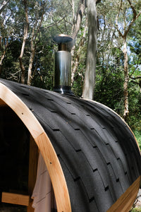 Deluxe Wood Fired 4-6 Person Cedar Barrel Sauna