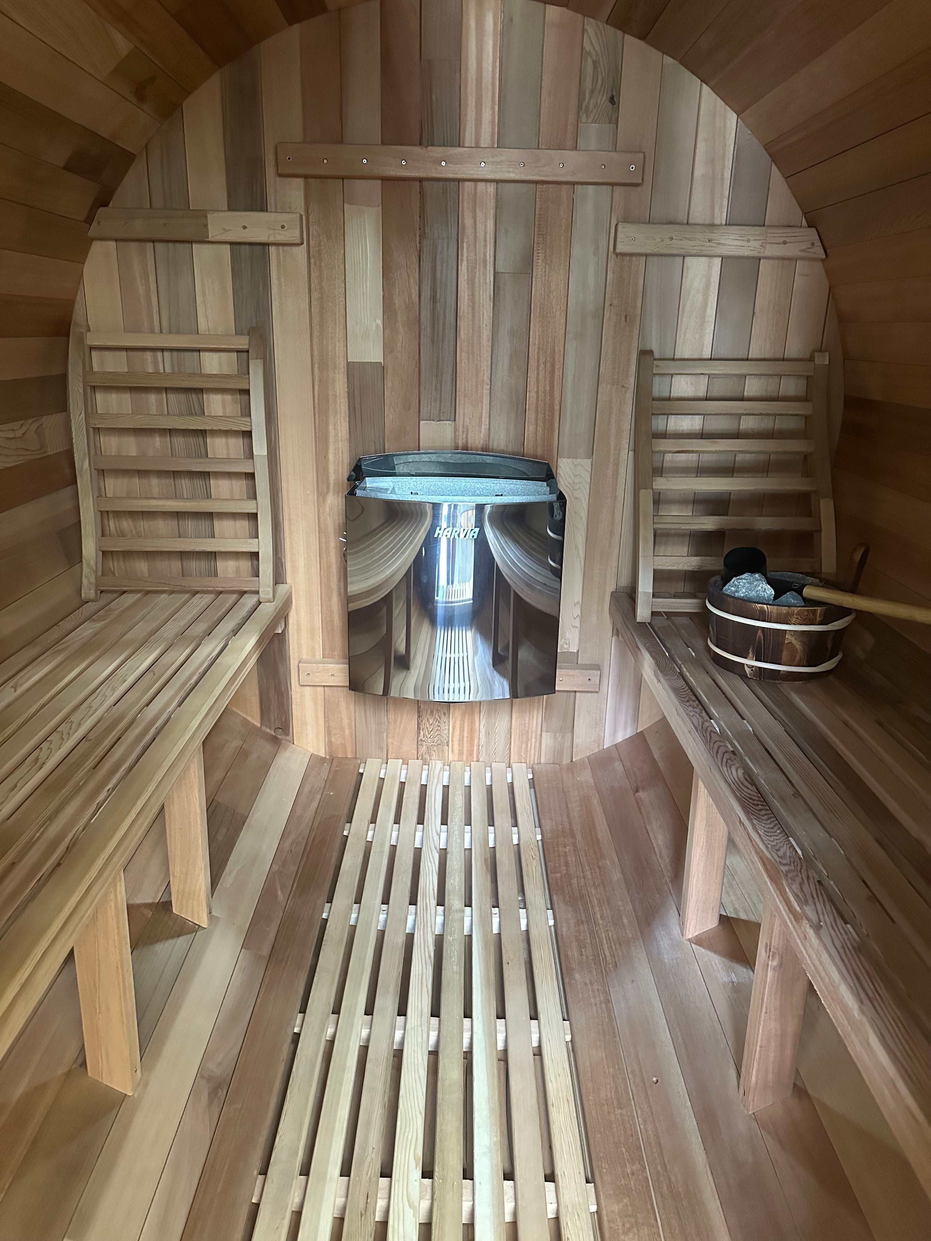 Traditional 6 Person Cedar Barrel Sauna