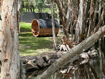 Load image into Gallery viewer, Deluxe 4-6 Person Traditional Cedar Barrel Sauna
