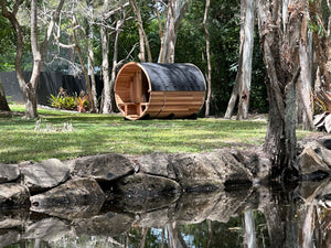 Deluxe 4-6 Person Traditional Cedar Barrel Sauna