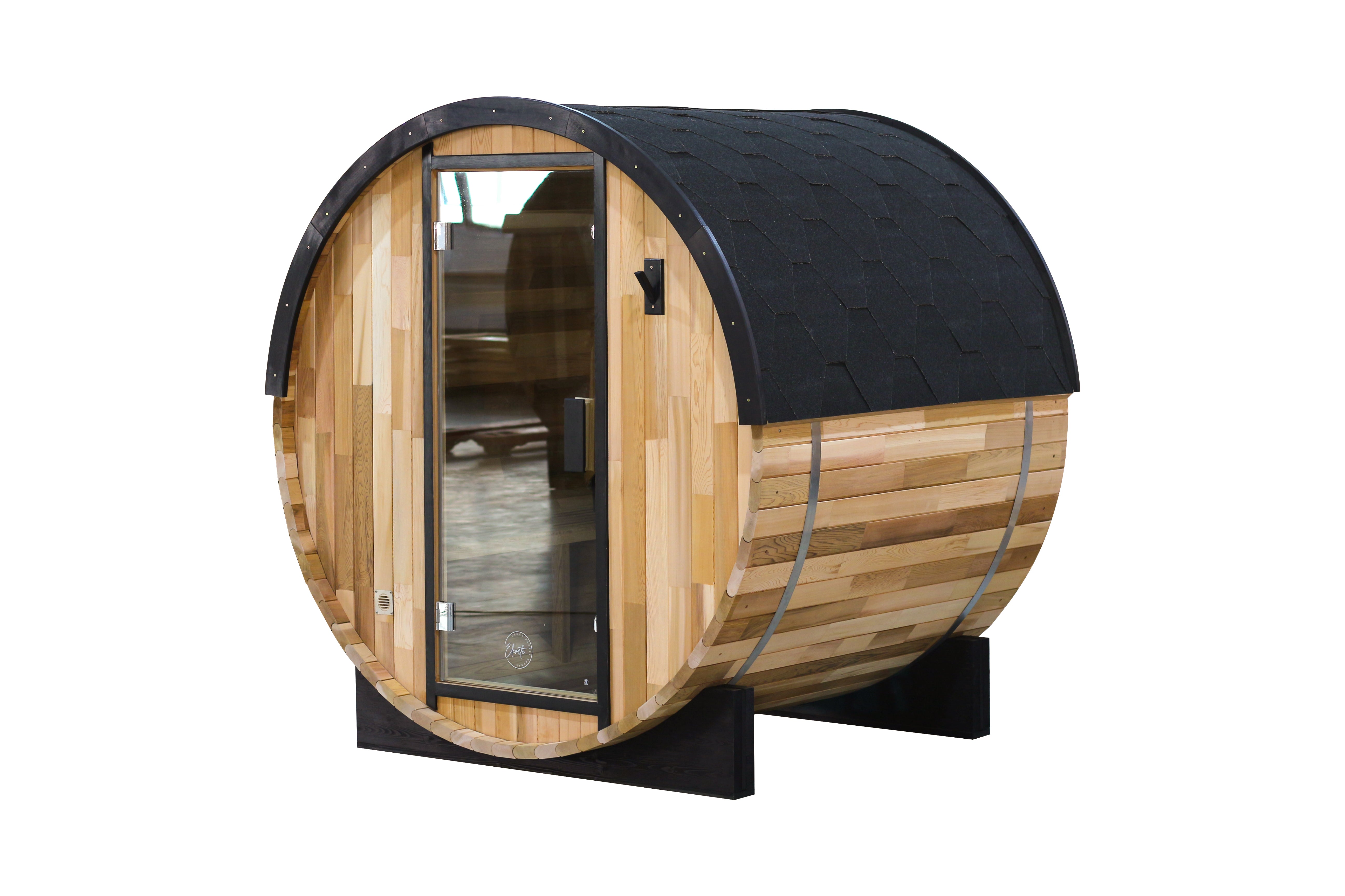Curve Cedar Ice Bath + Urban 2-4 Person Sauna