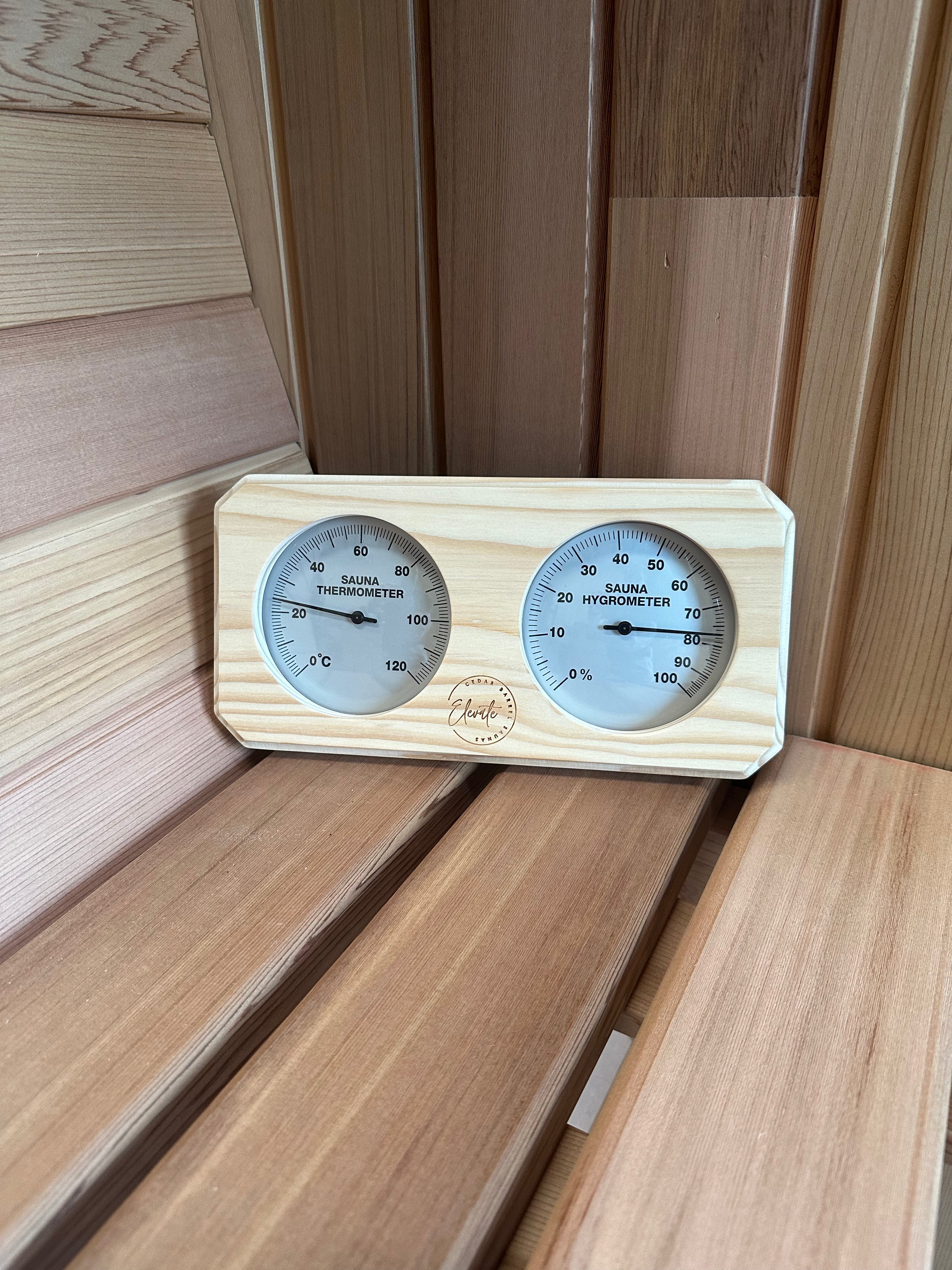 Pine Sauna Accessories Bundle – Bucket, Ladle, Thermometer & Sand Timer