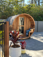 Load image into Gallery viewer, Traditional 6 Person Cedar Barrel Sauna
