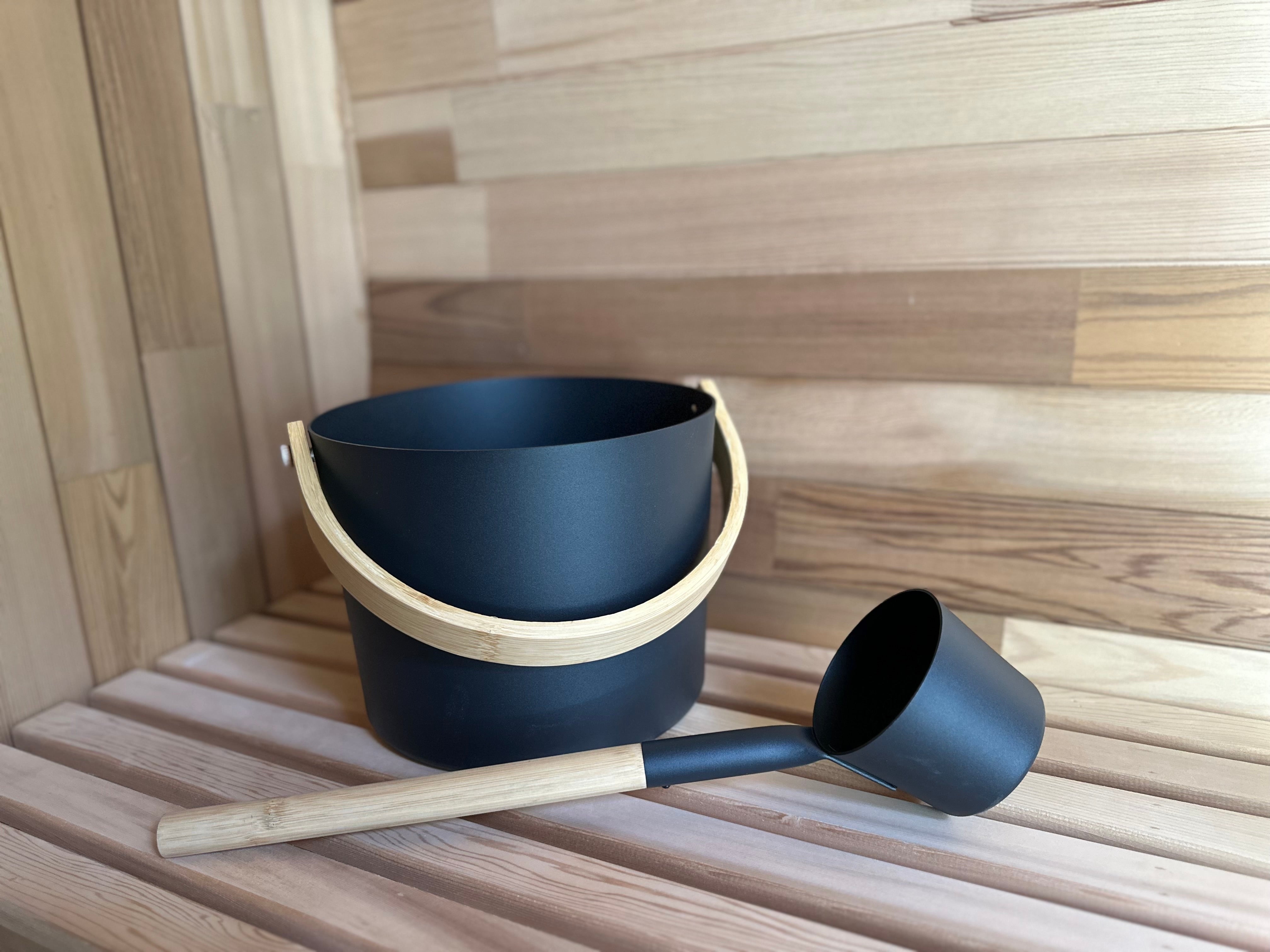 Urban 2-4 Person Traditional Cedar Barrel Sauna - Black Edition with Harvia Vega Heater