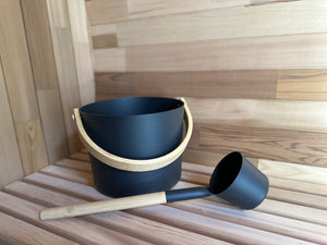 Urban 2-4 Person Traditional Cedar Barrel Sauna - Black Edition with Harvia Vega Heater