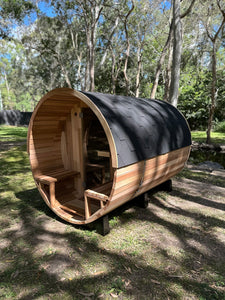 Deluxe 4-6 Person Traditional Cedar Barrel Sauna