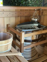 Load image into Gallery viewer, Cove Rearview 4 Person Traditional Cedar Barrel Sauna

