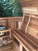 Load image into Gallery viewer, Cove Rearview 4 Person Traditional Cedar Barrel Sauna

