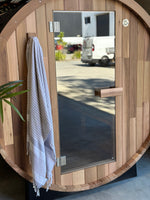 Load image into Gallery viewer, Cove Rearview 4 Person Traditional Cedar Barrel Sauna
