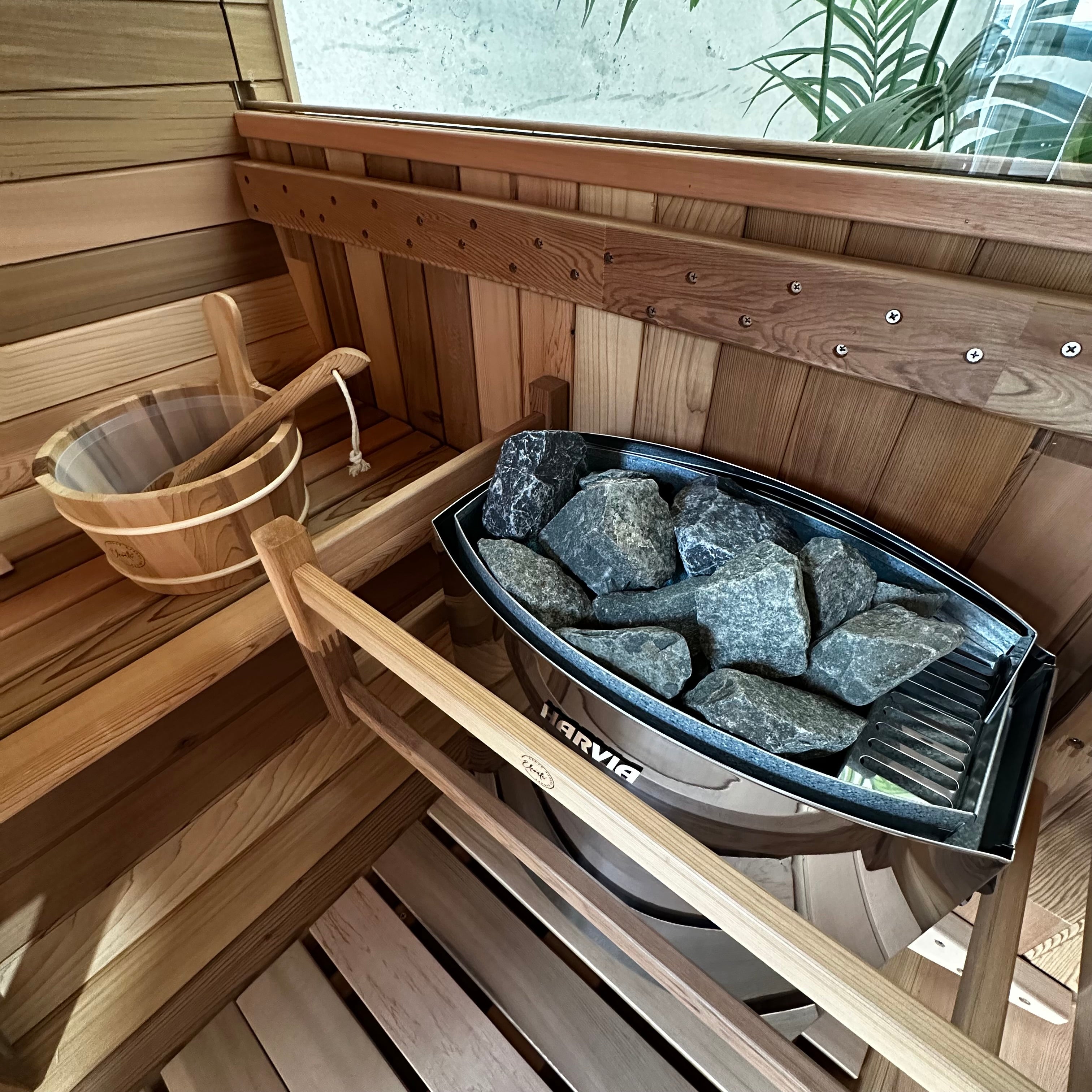 Cove Rearview 4 Person Traditional Cedar Barrel Sauna