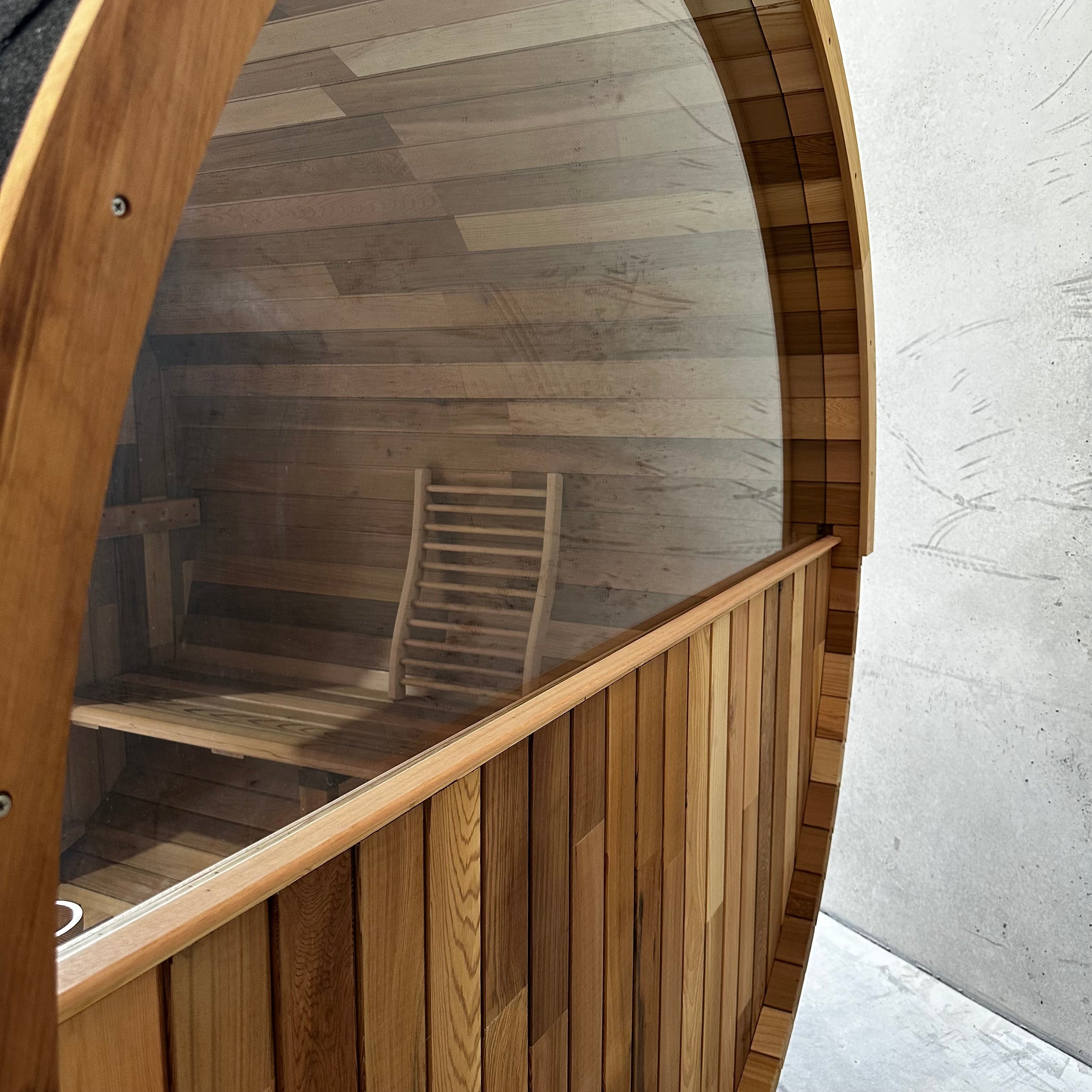 Cove Rearview 4 Person Traditional Cedar Barrel Sauna