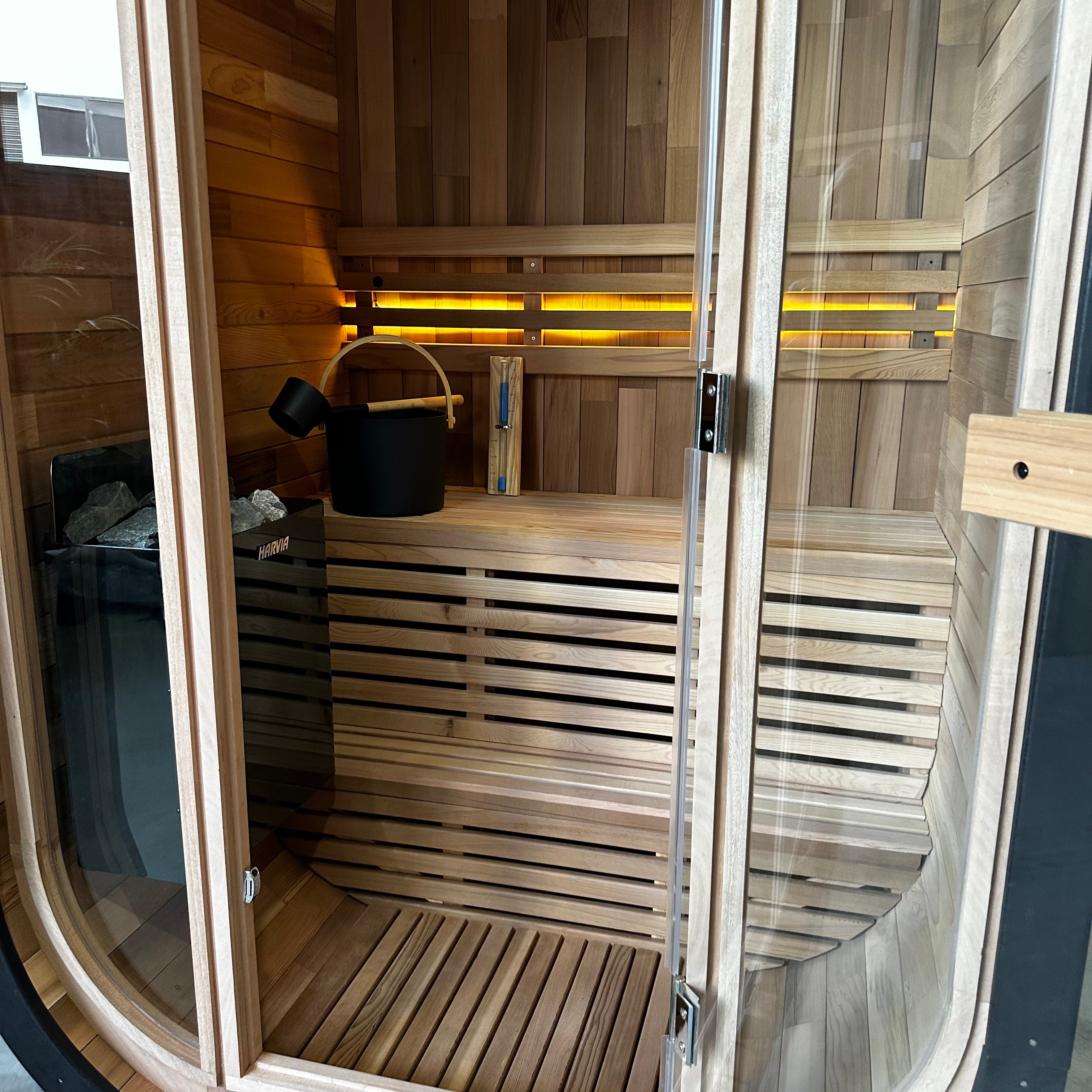 Niche View BLACK 1-2 Person Traditional Cedar Cube Sauna