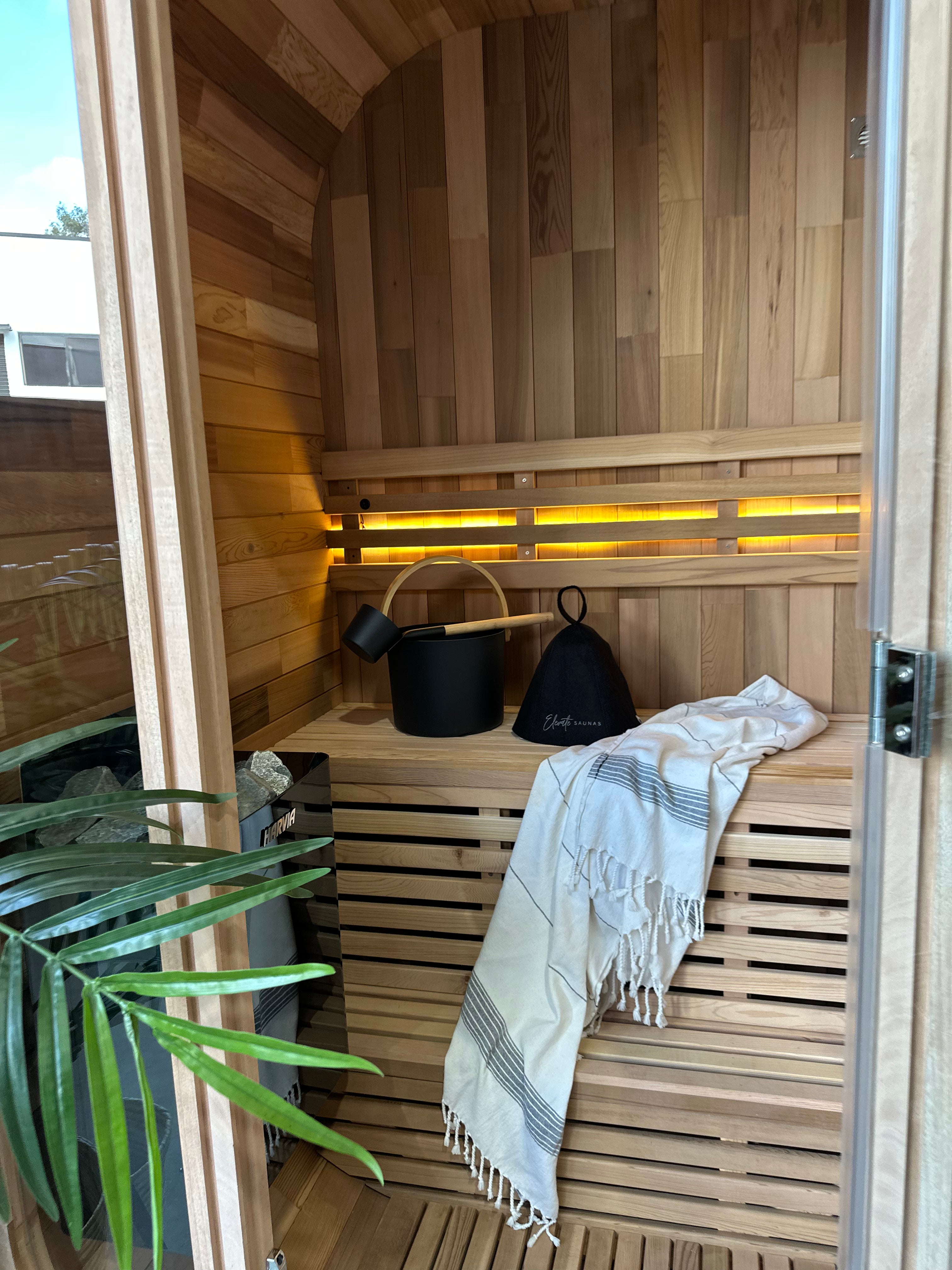 Niche View BLACK 1-2 Person Traditional Cedar Cube Sauna