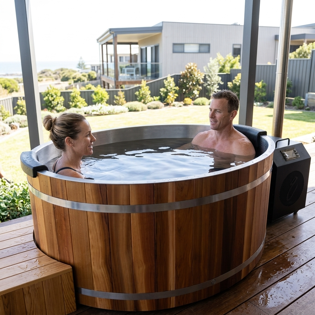 Curve PLUS+ Cedar Ice Bath & 1HP Chiller | 2 Person Plunge