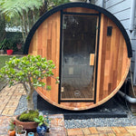 Load image into Gallery viewer, Urban 2-4 Person Traditional Cedar Barrel Sauna - Black Edition

