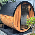 Load image into Gallery viewer, Urban 2-4 Person Traditional Cedar Barrel Sauna - Black Edition
