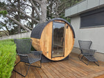 Load image into Gallery viewer, Urban 2-4 Person Cedar Barrel Sauna - Harvia Vega Heater
