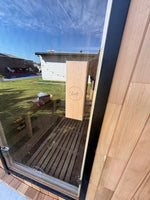 Load image into Gallery viewer, Urban 2-4 Person Traditional Cedar Barrel Sauna - Black Edition with Harvia Vega Heater
