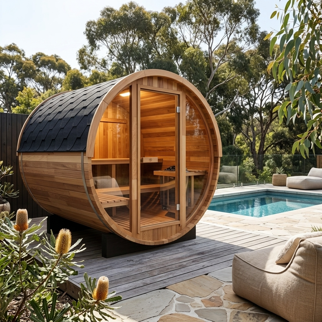 Outlook 4 Person Sauna | Outdoor Cedar Sauna | Panoramic Glass Front