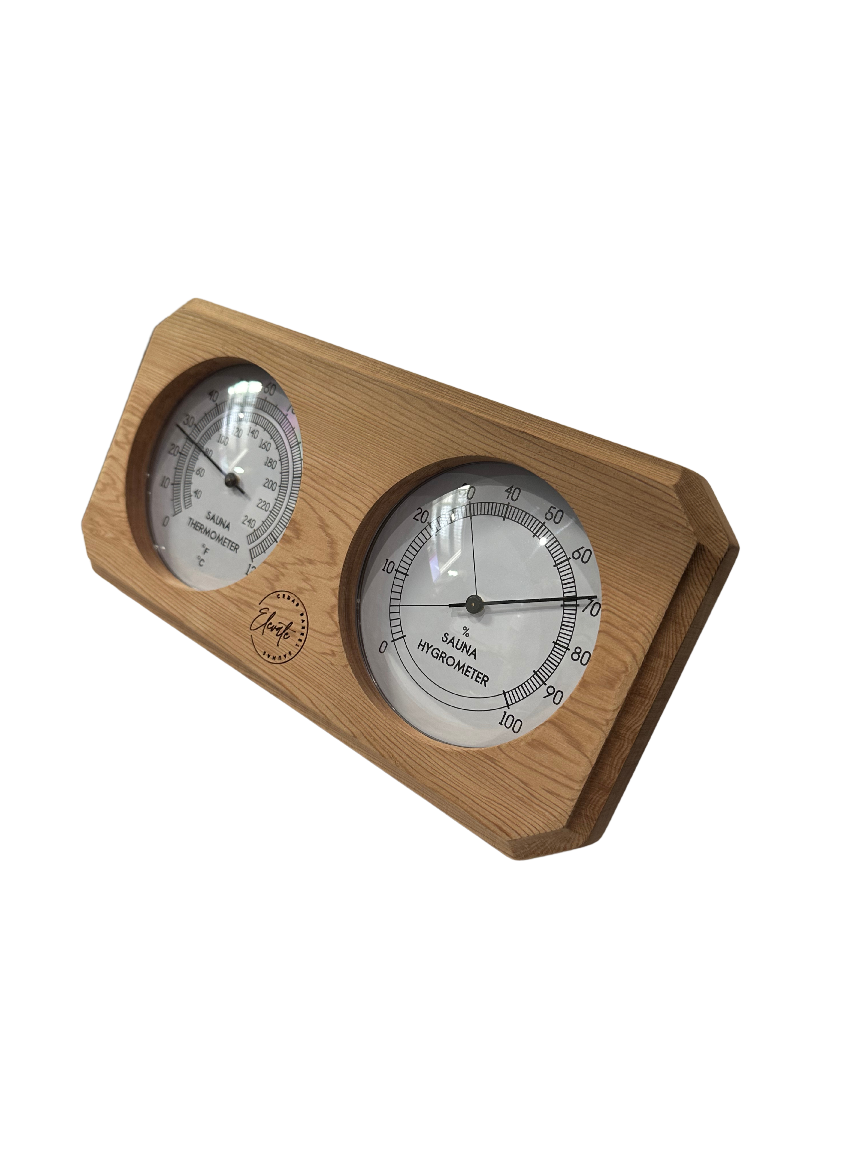 Sauna Thermometer and Hygrometer - Red Cedar