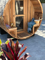 Load image into Gallery viewer, Traditional 6 Person Cedar Barrel Sauna
