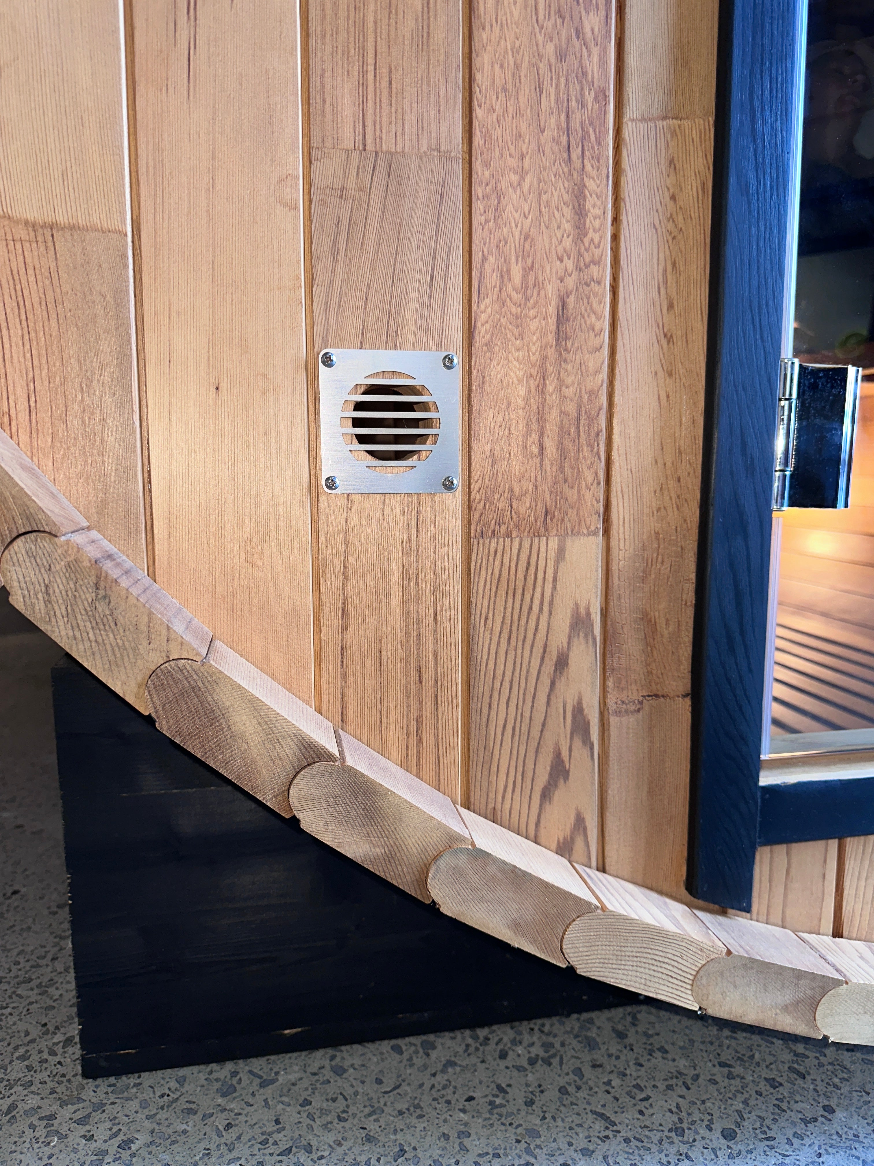 Urban 2-4 Person Traditional Cedar Barrel Sauna | Black Edition