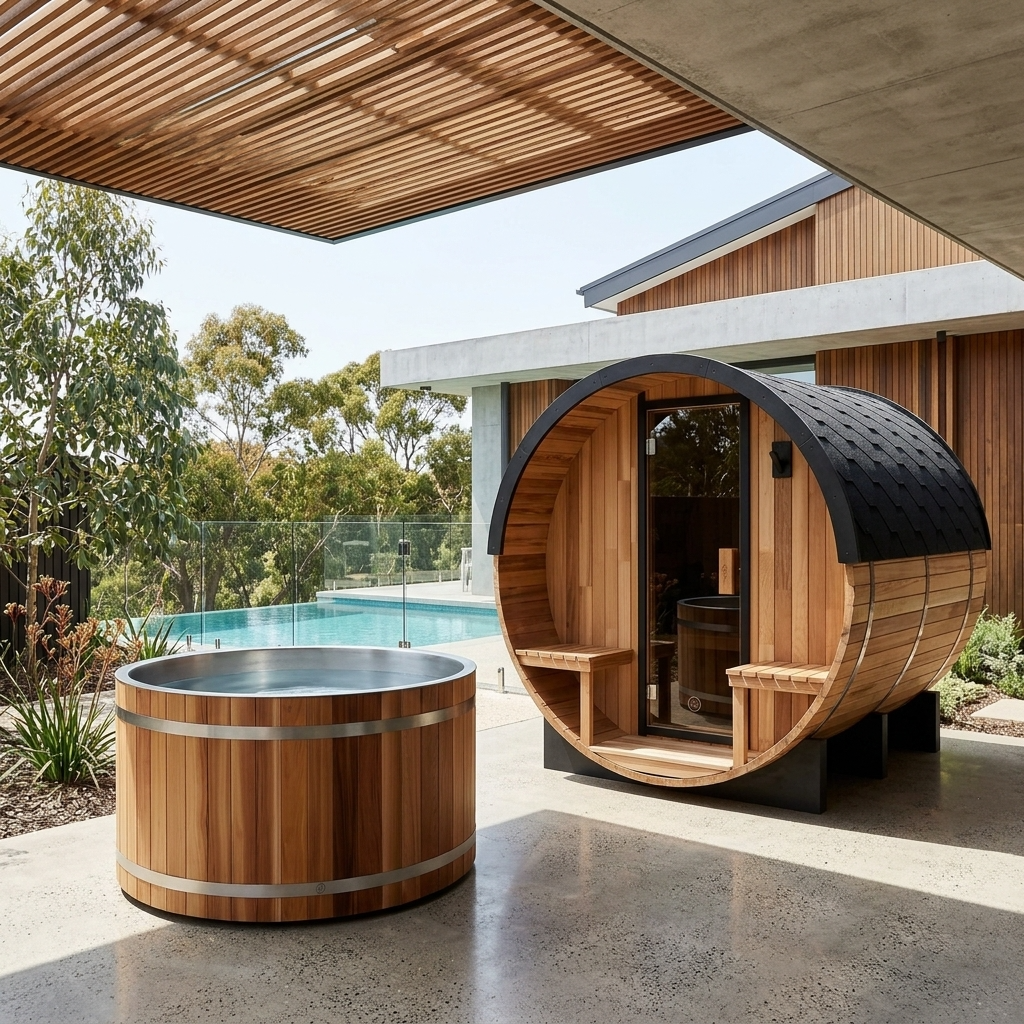 Curve PLUS+ Ice Bath & Urban Retreat 4-6 Person Sauna | Contrast Package