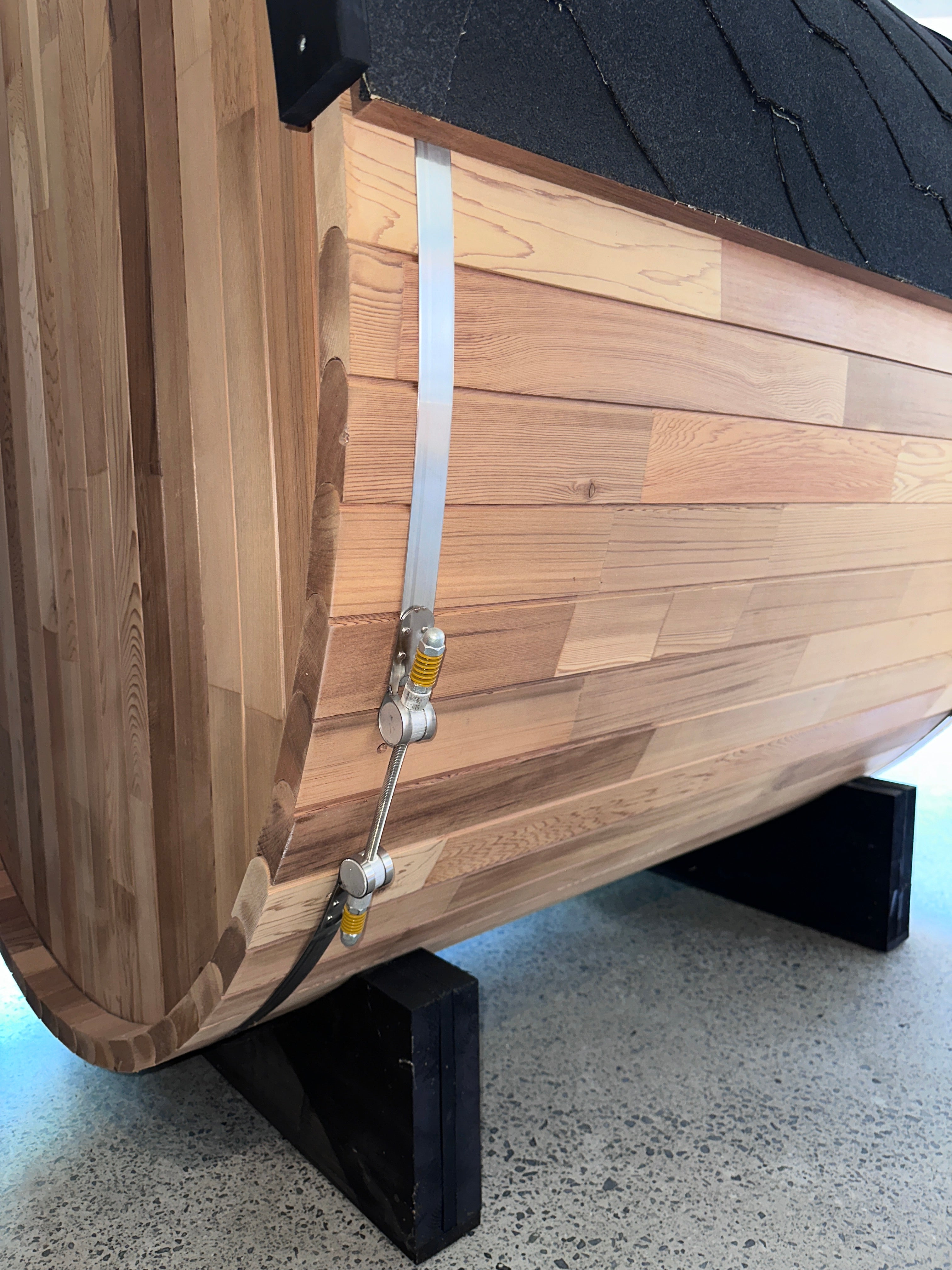 Urban 2-4 Person Traditional Cedar Barrel Sauna | Black Edition