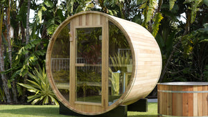 Outlook 4 Person Cedar Barrel Sauna