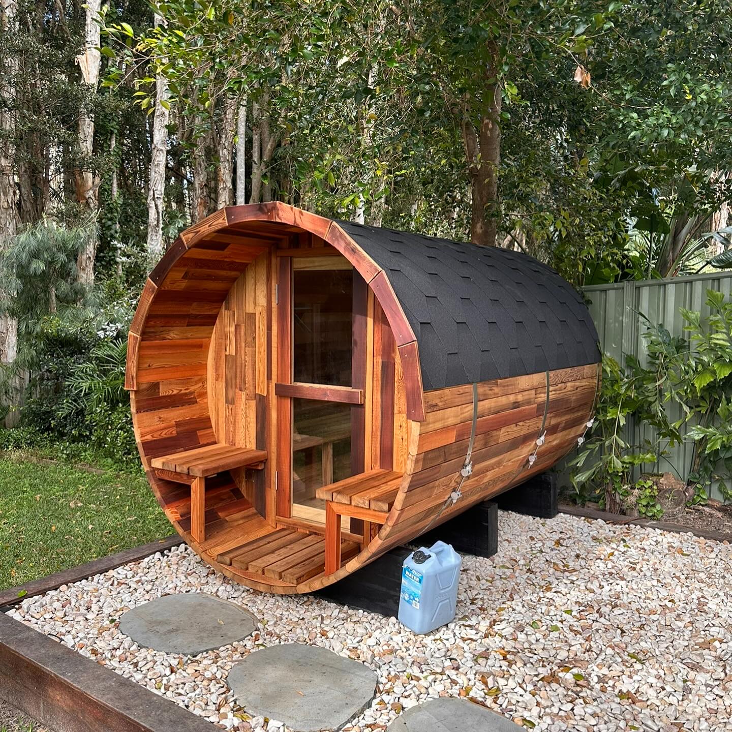 Traditional 6 Person Cedar Barrel Sauna