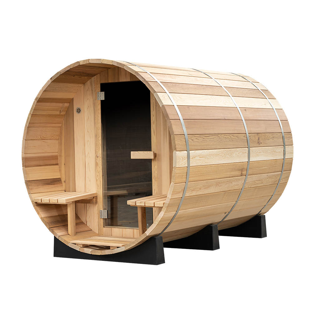 Deluxe 6 Person Cedar Barrel Sauna